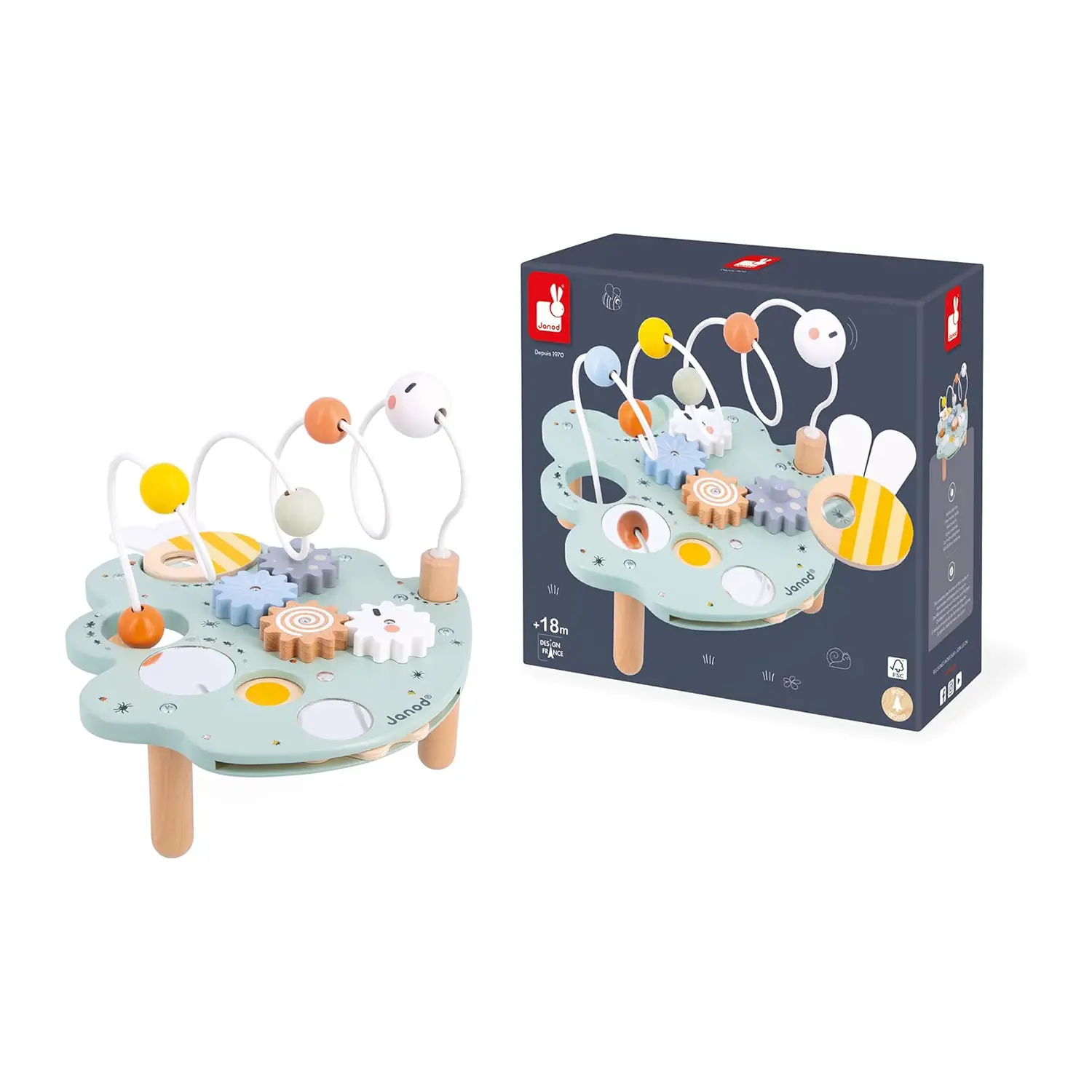 Janod - Foglia Multiattività Sweet Cocoon - Multisensoriale - Primi giochi