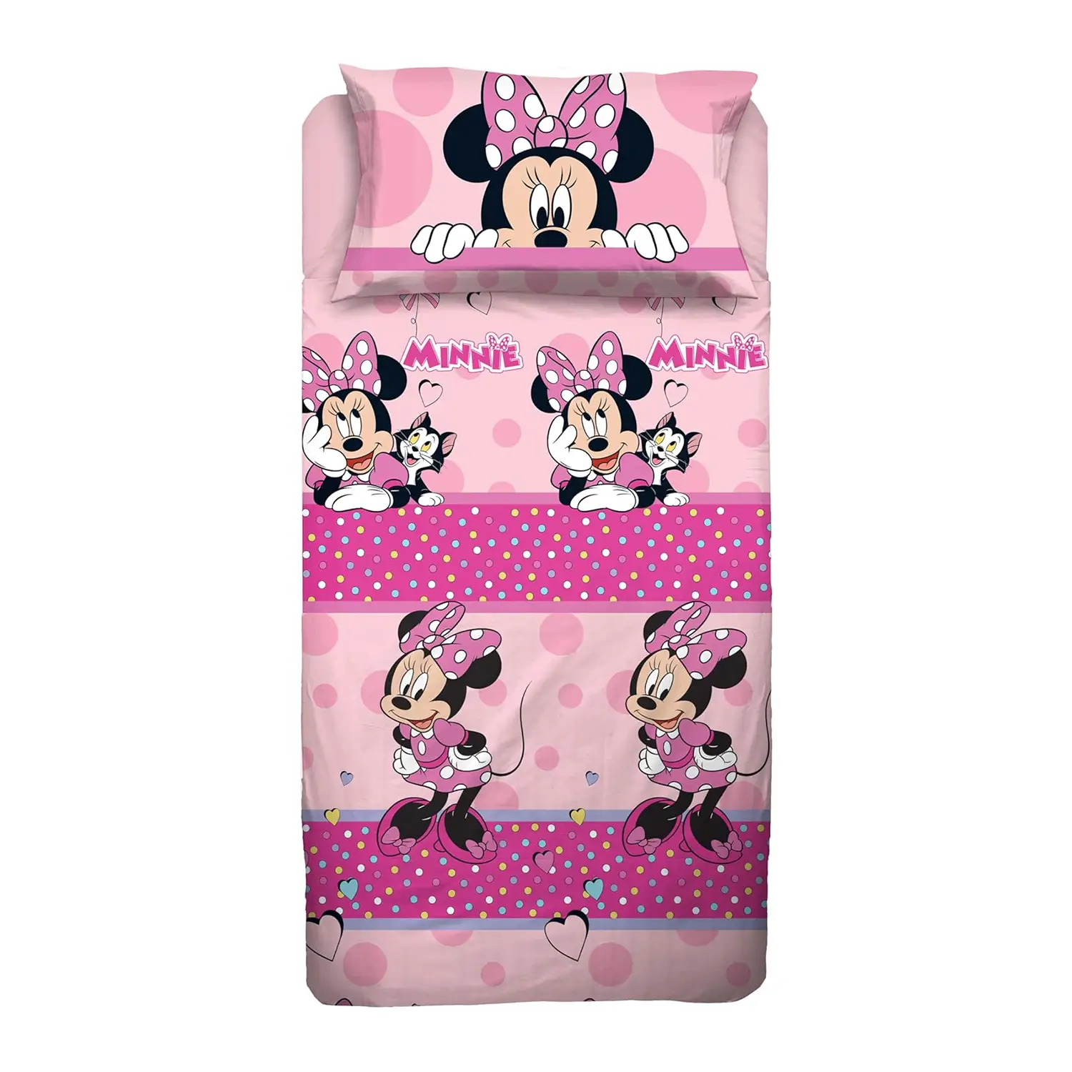 Set Lenzuolo Letto Singolo Minnie Rosa - 100% Cotone - regalo e gadget valigeria