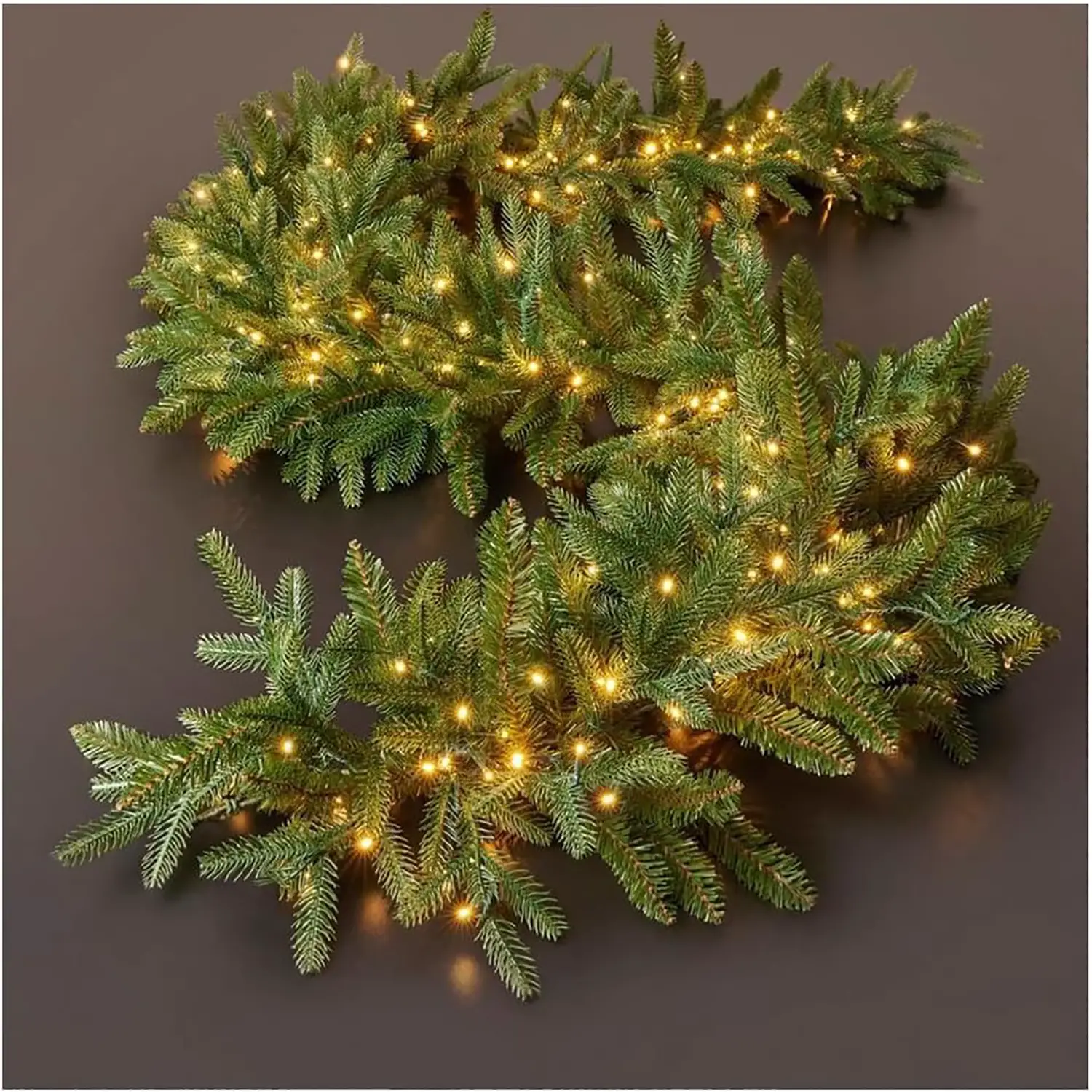 Festone Pino Lux 270 LED 270 cm Verde con Luci Bianco Caldo - luci