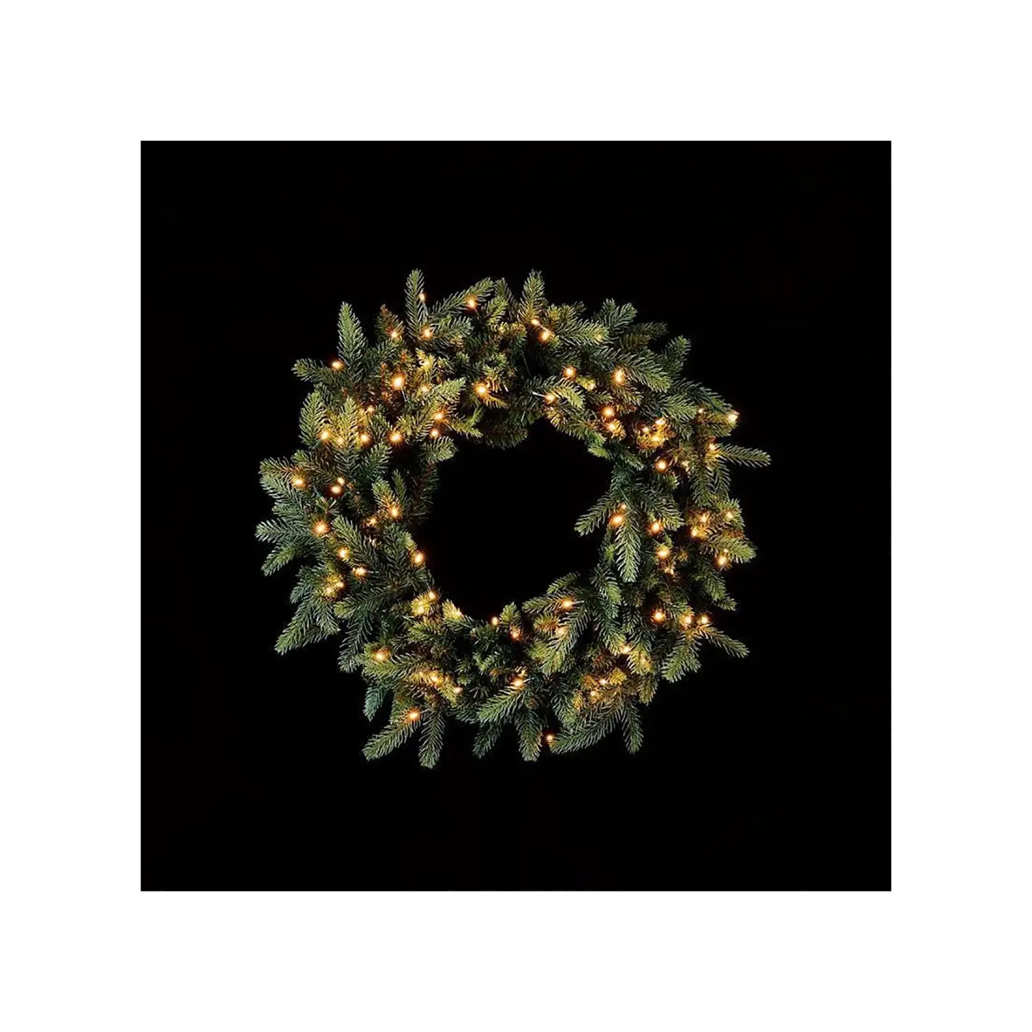 Corona Natalizia Luxury 60 cm Verde con 100 LED Bianco Caldo - luci