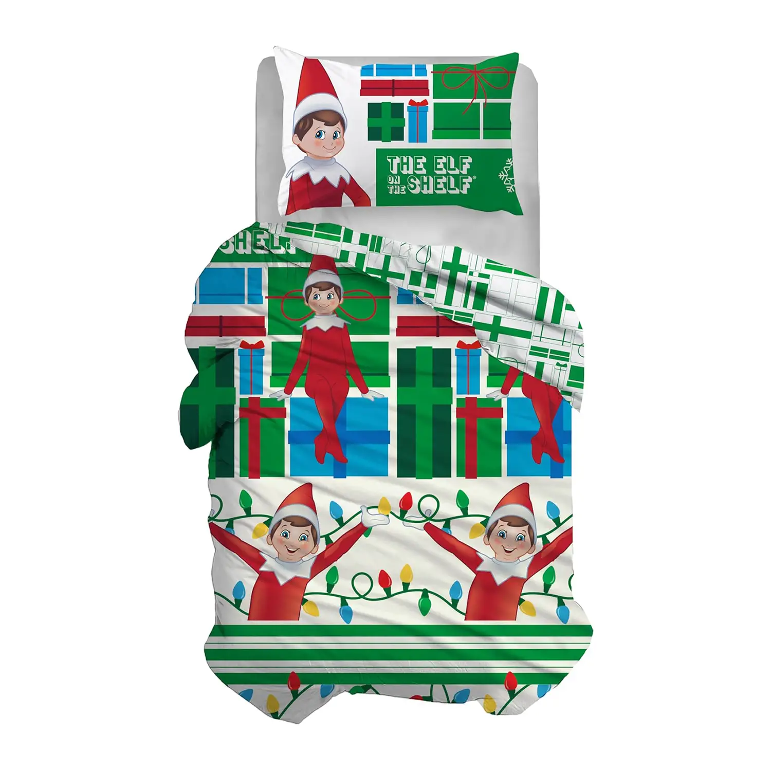 Elf On The Shelf - Set Parure Copripiumino con Federa Singolo Natalizio - regalo e gadget valigeria