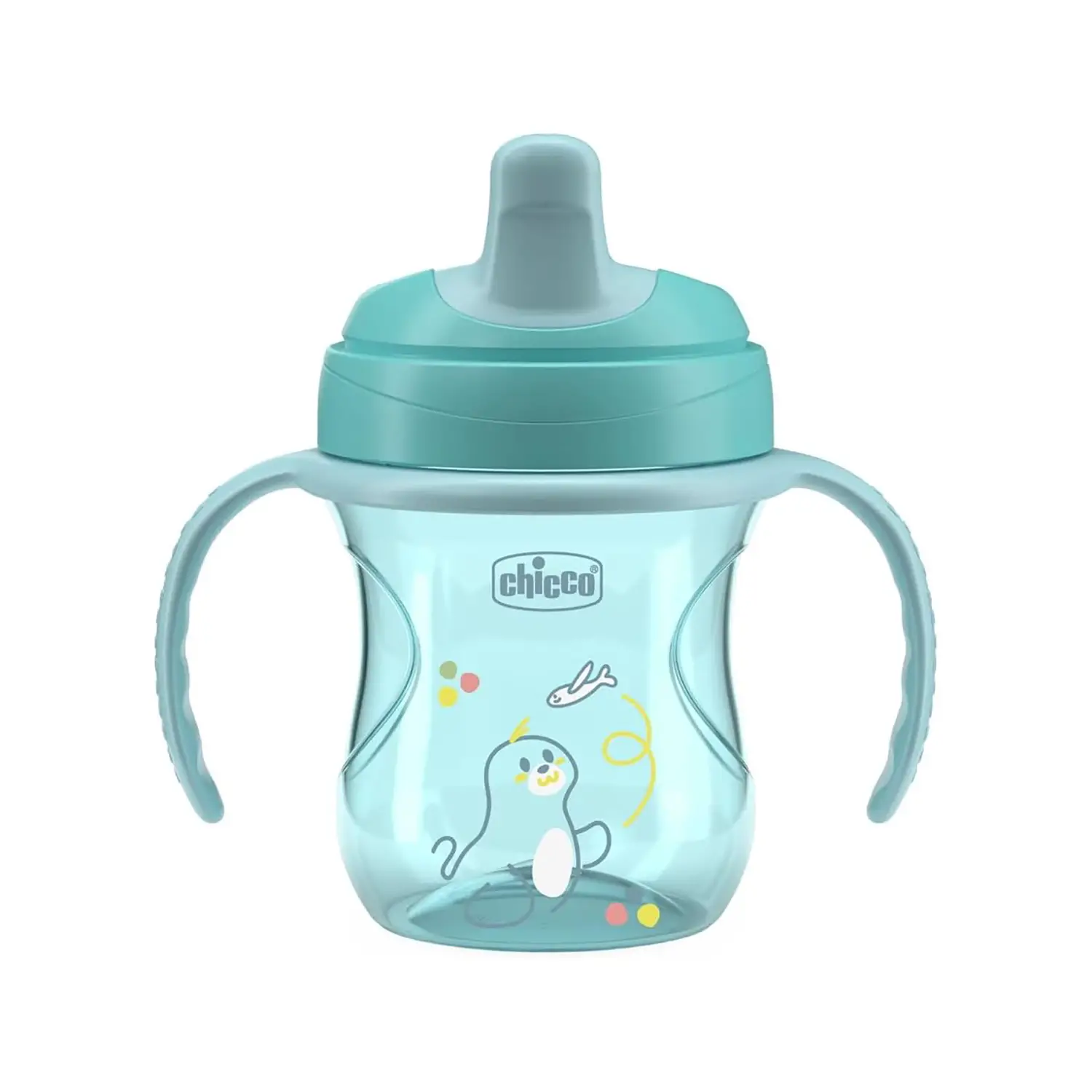 Chicco Training Cup 6+ Months - Blue Anti-Drip Cup - plates and cutlery