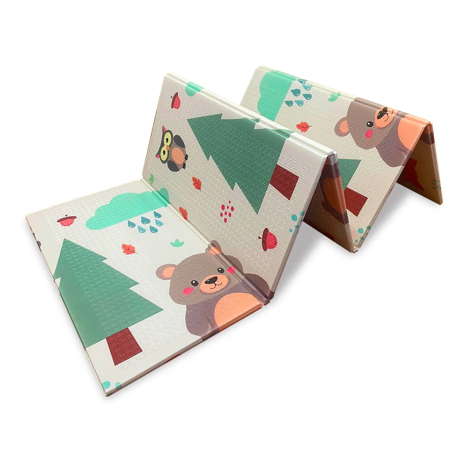 Maxi Tappeto Gioco Pieghevole Primi Passi cm 200x150, Alto Spessore 10mm, Funny Wood - Primi giochi