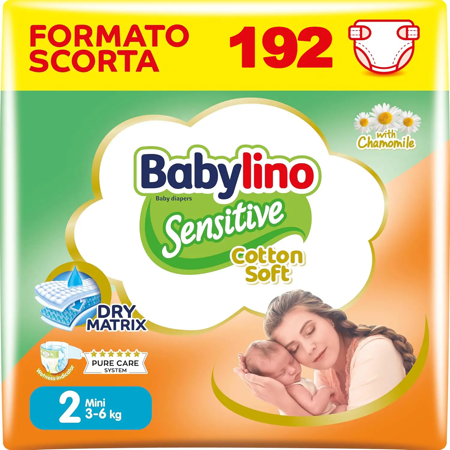 Babylino Sensitive Economy Pannolini Taglia 2 - 3/6 Kg - 64 Pezzi Per Confezione X - pannolini e salviettine