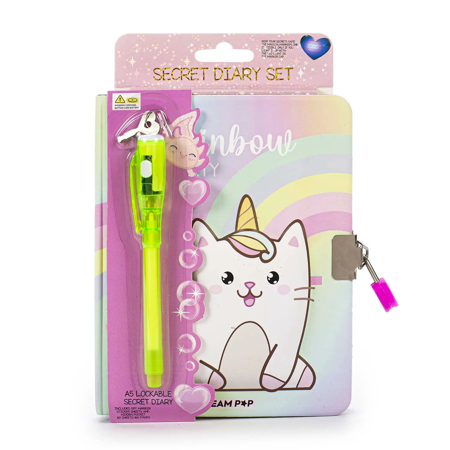 Tri-coastal Design Set Diario Scuola Segreto con Penna Magica Caticorn - cancelleria