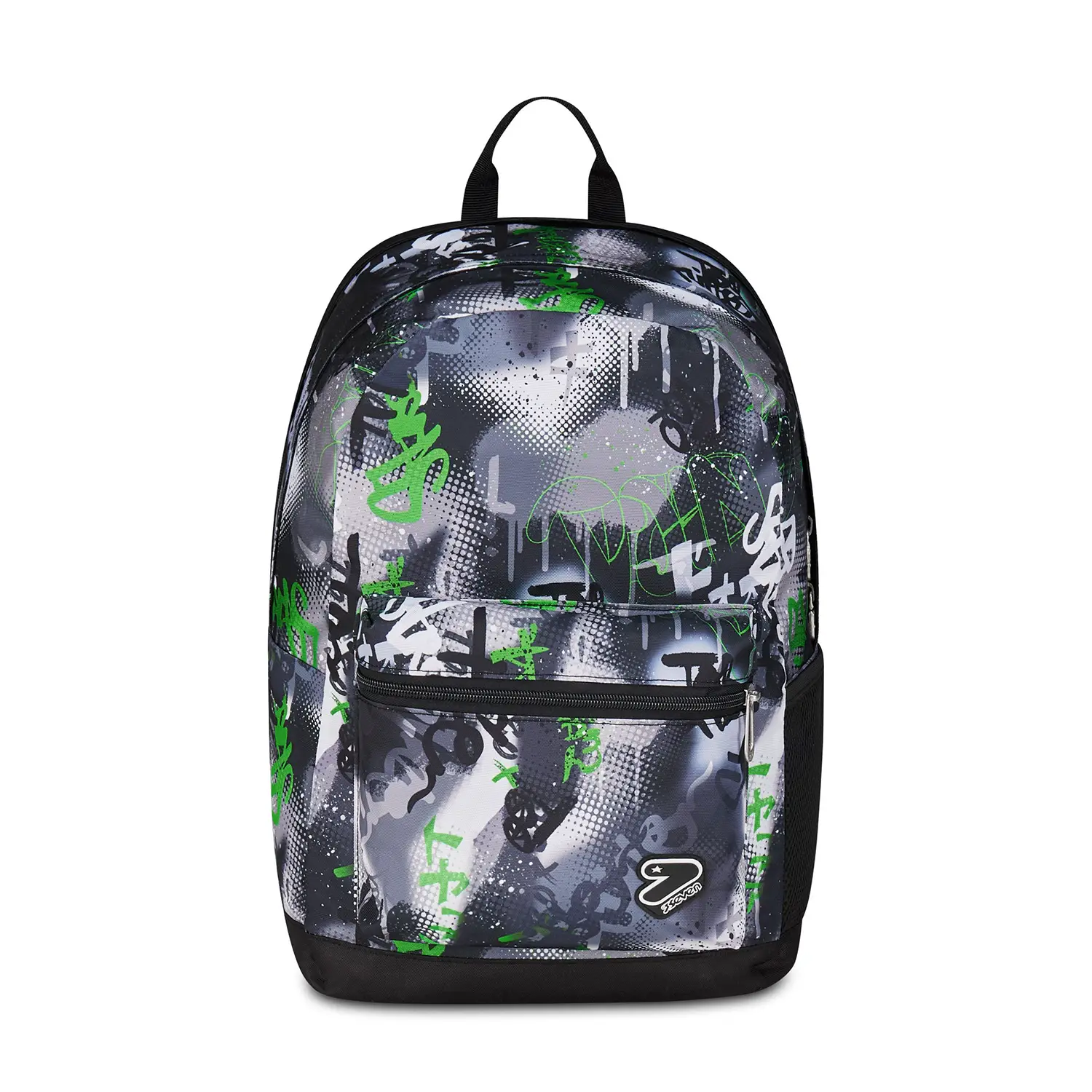 Gray Shadow Reversible Backpack School Grs with Earphones Wireless Fluo Green - school backpacks