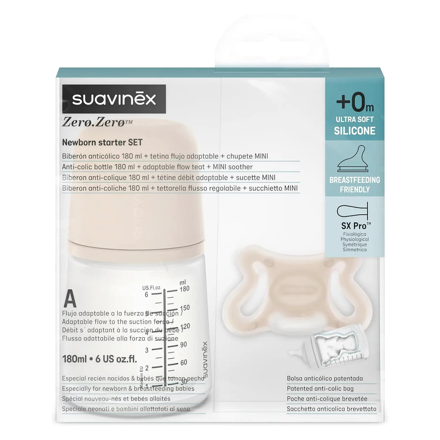 Zero Zero Newborn Baby Bottle And Pacifier Set Light - baby bottles and accessories