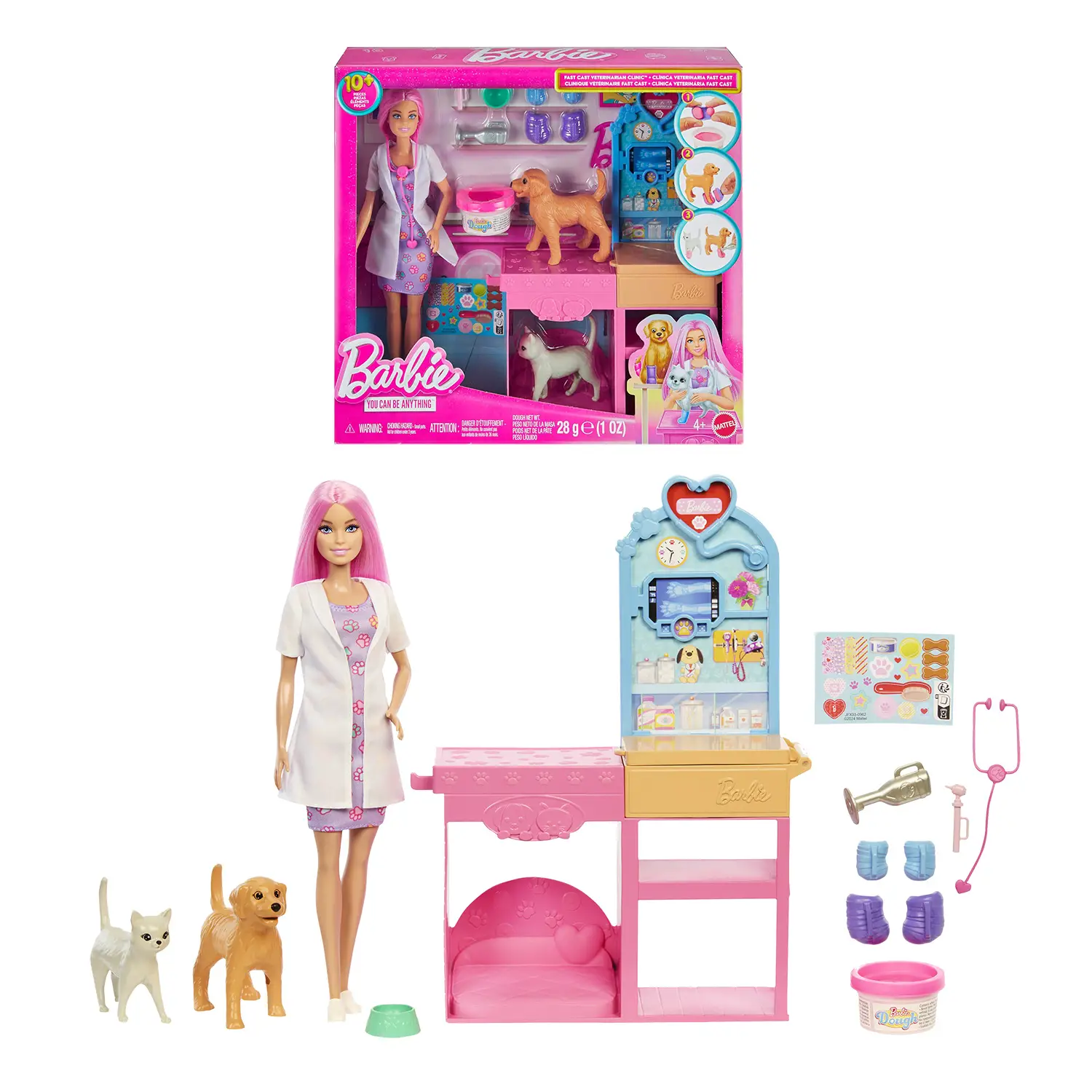 Barbie Veterinary Clinic with Doll and Animals + Accessories - collectible baby girl