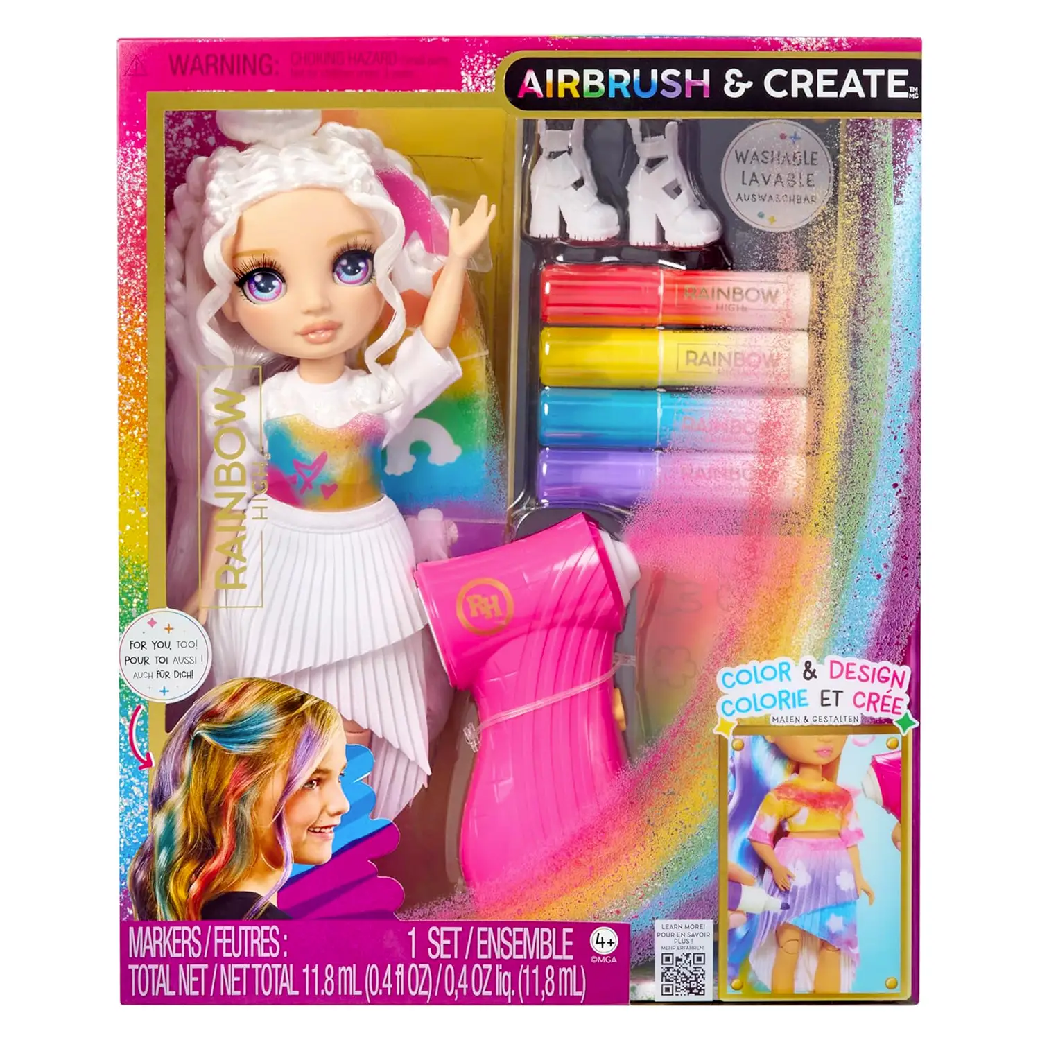 Rainbow High Air Brush & Create Fashion Dolls - Purple Eyes - collezionabili bambina