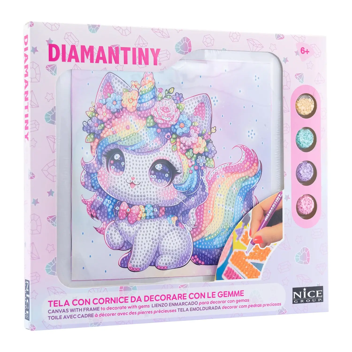 Quadro Crystal Art Kawaii Unicorno Diamantiny - creatività