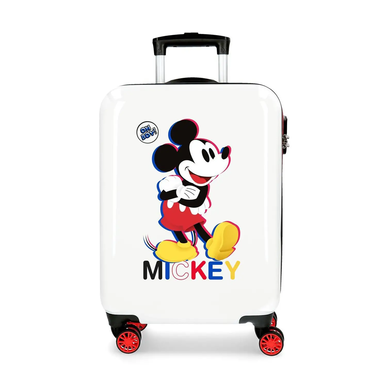 Valigia Trolley Mickey 3D 55cm ABS Bianco 4 Ruote Rigide - regalo e gadget valigeria