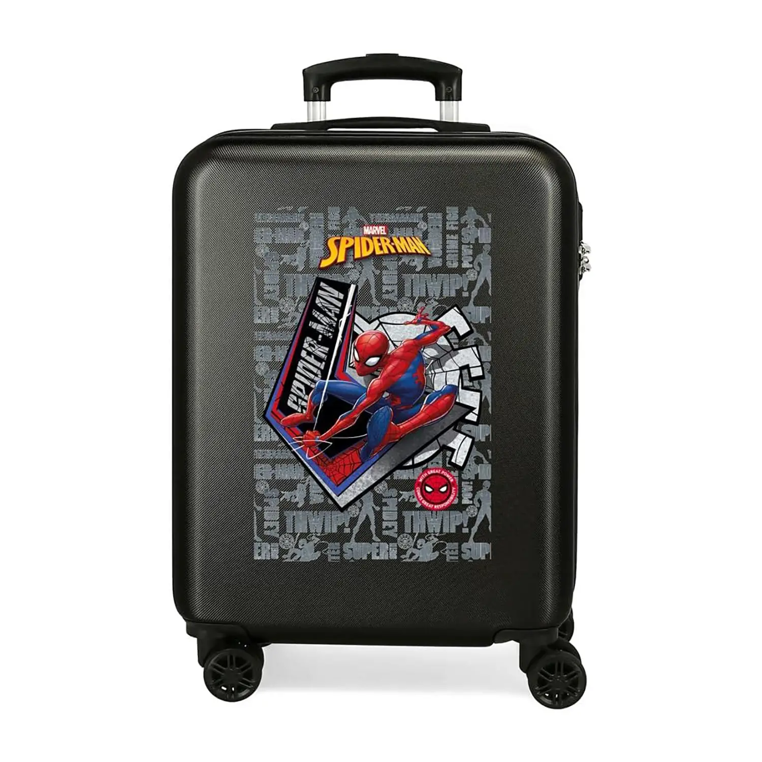 Spiderman Great Power Trolley Abs 55 cm 4 Ruote Nero - regalo e gadget valigeria