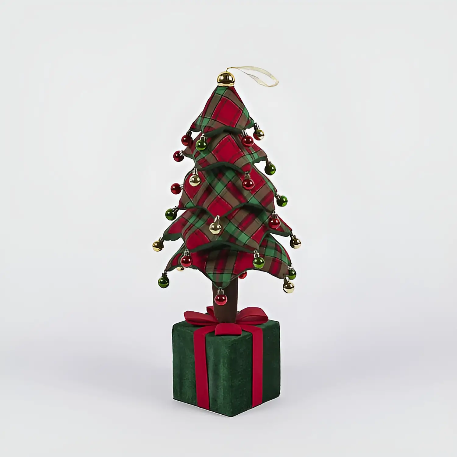 Decoro Pino su Pacco da Appendere H70cm Verde Rosso – EDG Enzo De Gasperi - addobbi casa