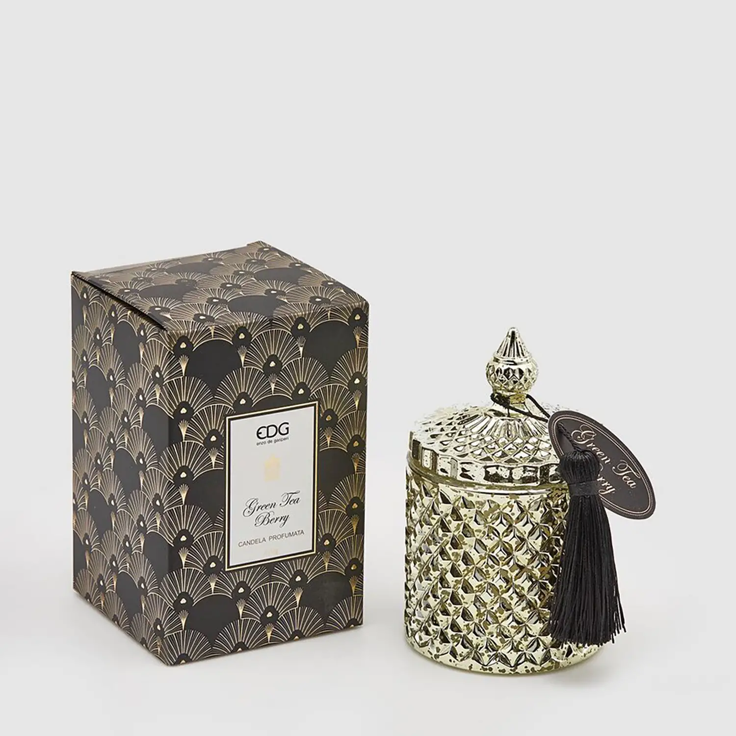 EDG Candela Profumata Green Tea & Berry Vetro con Nappa H14cm - addobbi casa