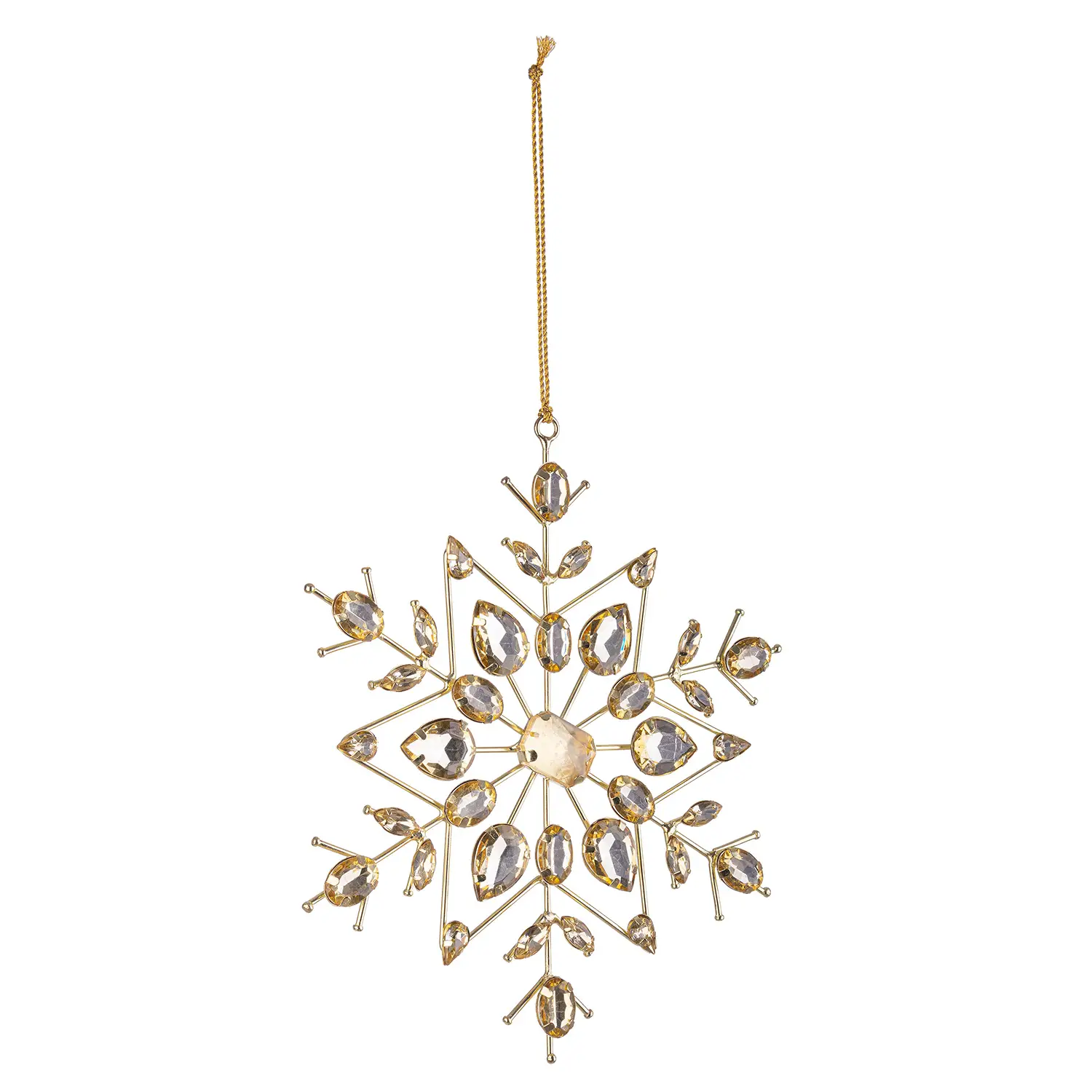 Pendaglio Fiocco Di Neve Natale 19x19 cm Oro - addobbi albero