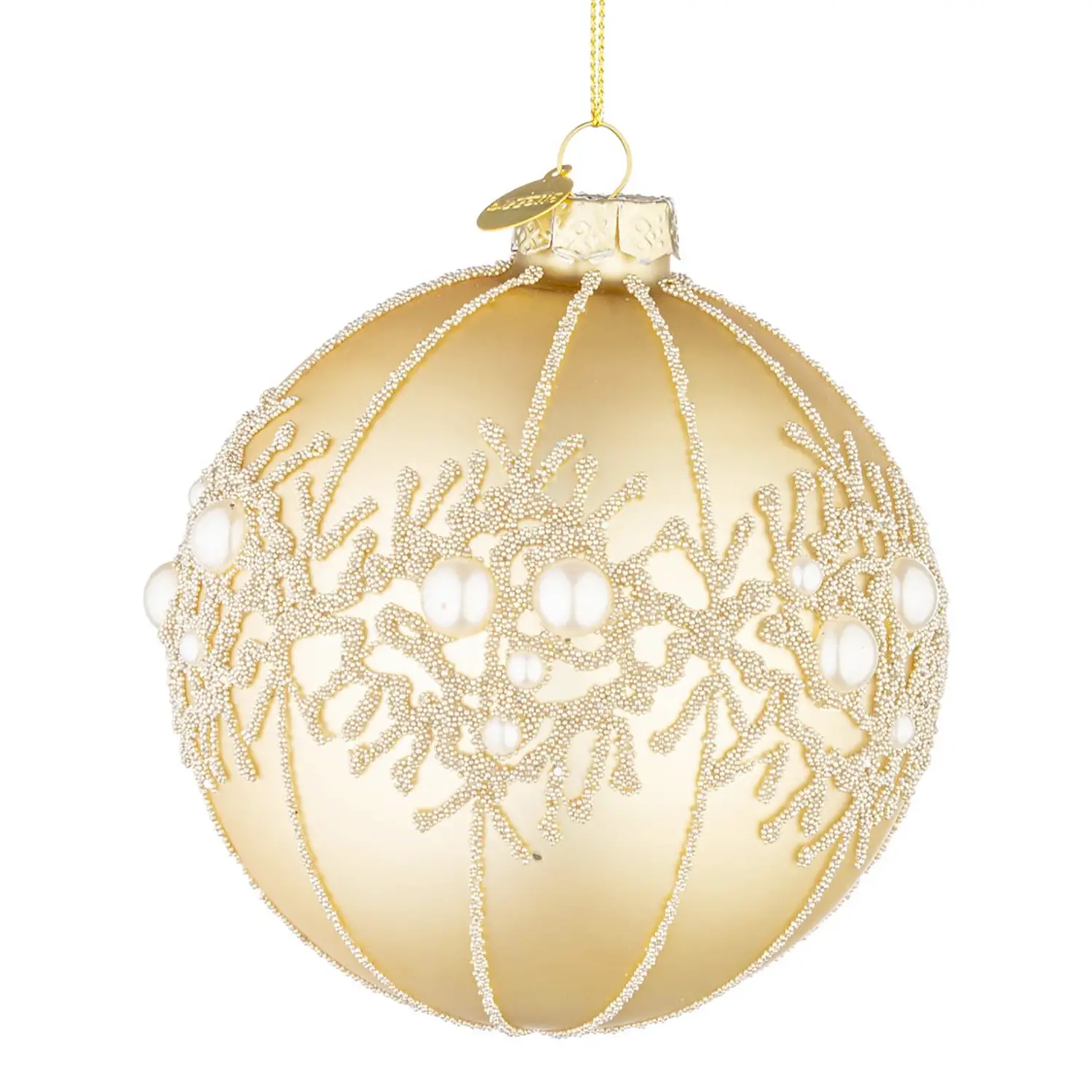 Sfera Vetro Gem Natalizia Champagne Opaco - addobbi albero