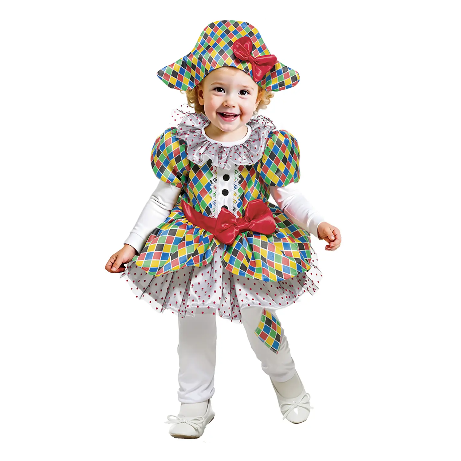 Costume Arlecchina Baby - Taglia 1/2 Anni - abiti bambino e bambina