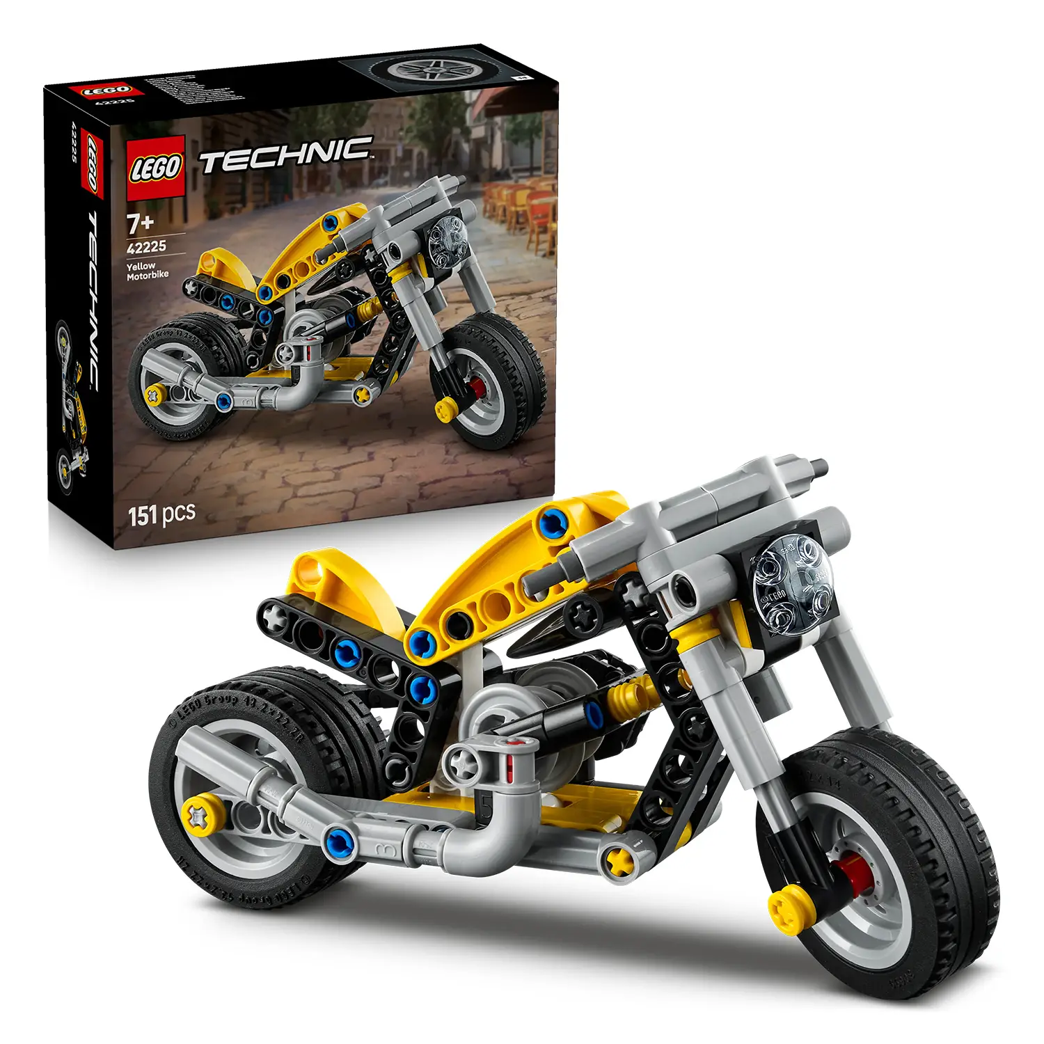 LEGO Technic Moto Gialla 42225 Moto STEM con Motore a 3 Pistoni - lego