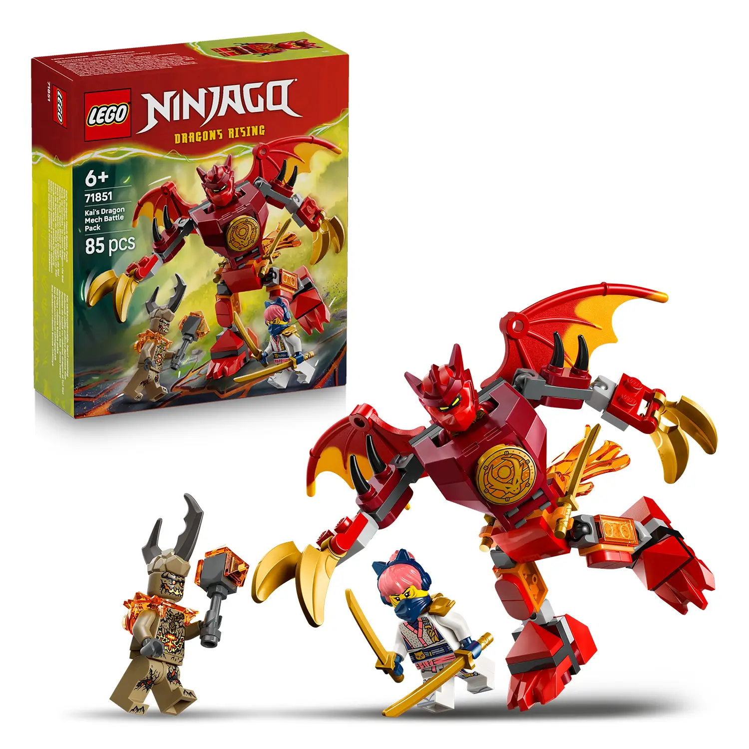 LEGO NINJAGO 71851 Mech Drago di Kai con 3 Minifigure Ninja - lego