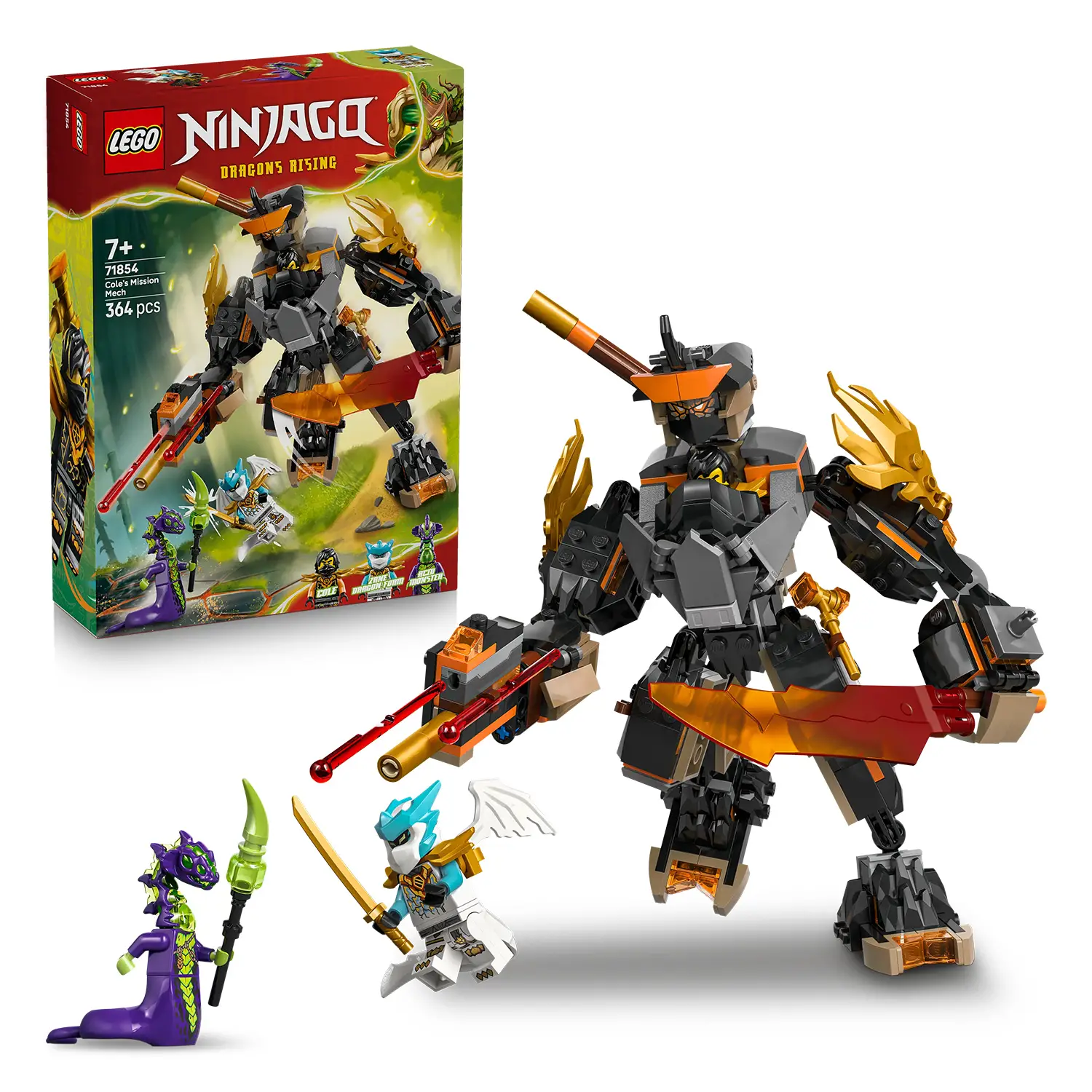 LEGO NINJAGO 71854 Mech di Cole e Drago Zane con 3 Minifigure - lego