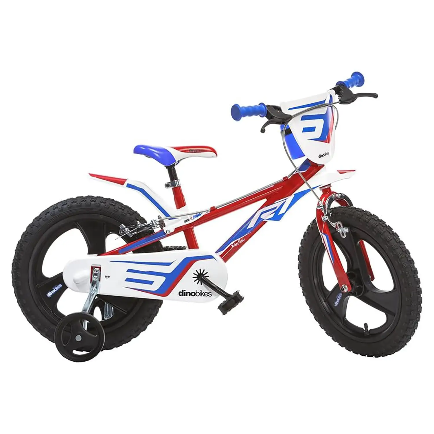 Bicicletta Bambino 6-8 Anni Bianco - Rosso - Blu Con Rotelline Stabilizzatrici 16 Pollici - biciclette bambini