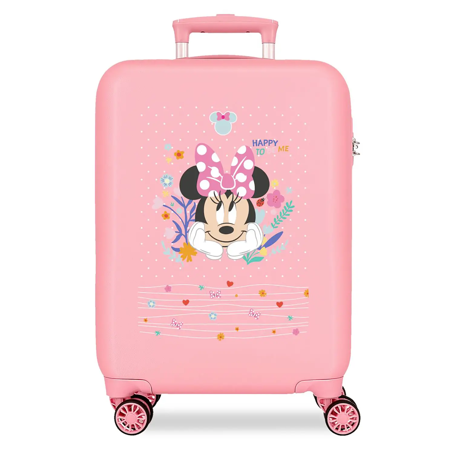 Minnie Happy To Be Me Trolley Abs 55 Cm 4 Ruote Rosa - regalo e gadget valigeria