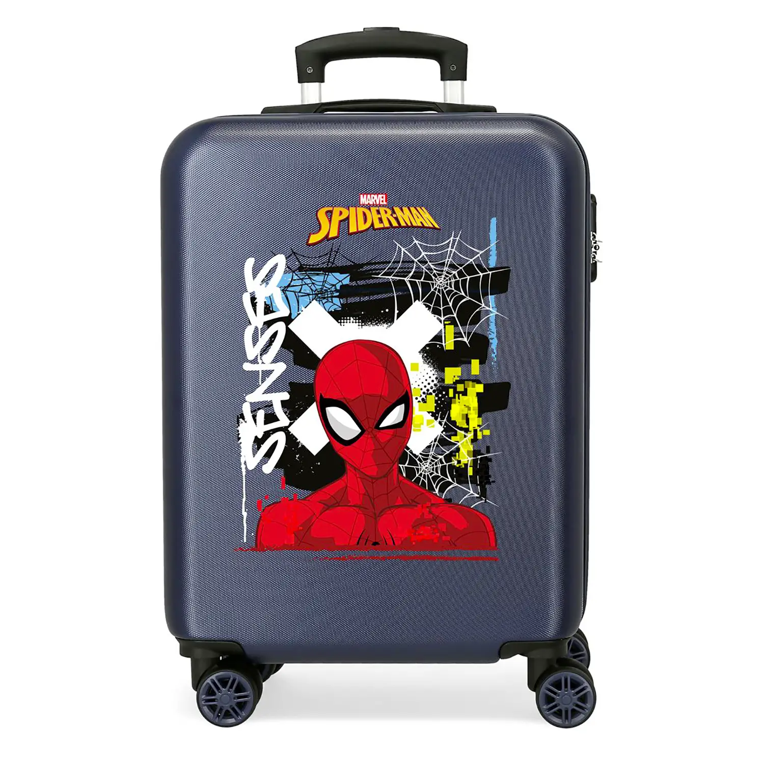 Graffity Of Spiderman Trolley Abs 55 Cm 4 Ruote Blu Marino - regalo e gadget valigeria