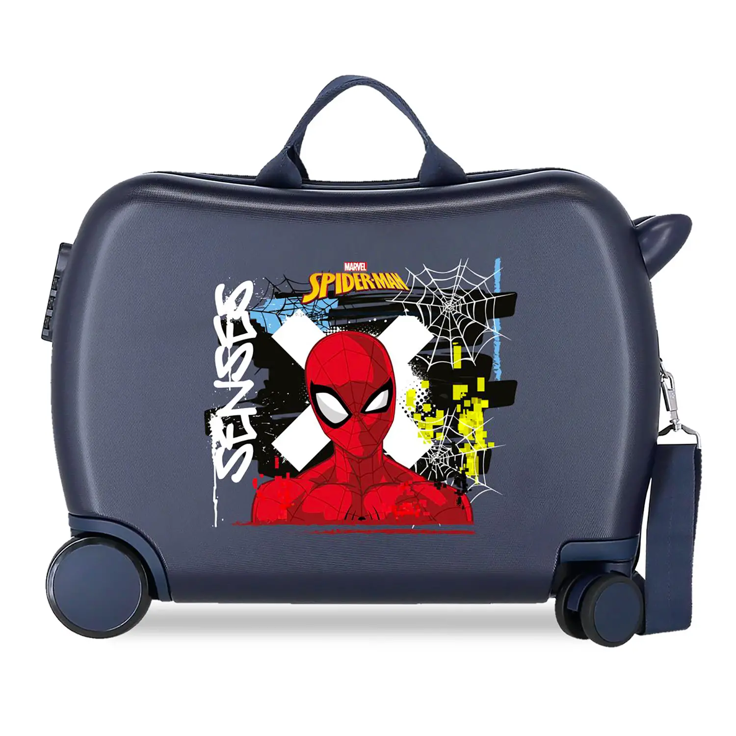 Graffity Of Spiderman Trolley Da Viaggio Cavalcabile Abs 50 cm 4 Ruote Blu Marino - regalo e gadget valigeria