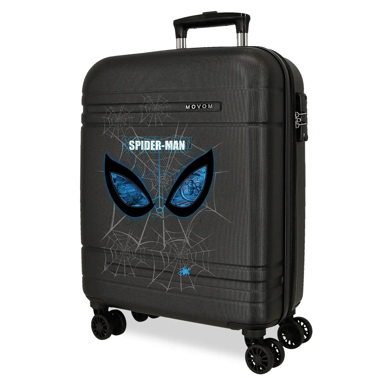 Spiderman Is Watching Trolley Abs 55 cm 4 Ruote Nero - regalo e gadget valigeria