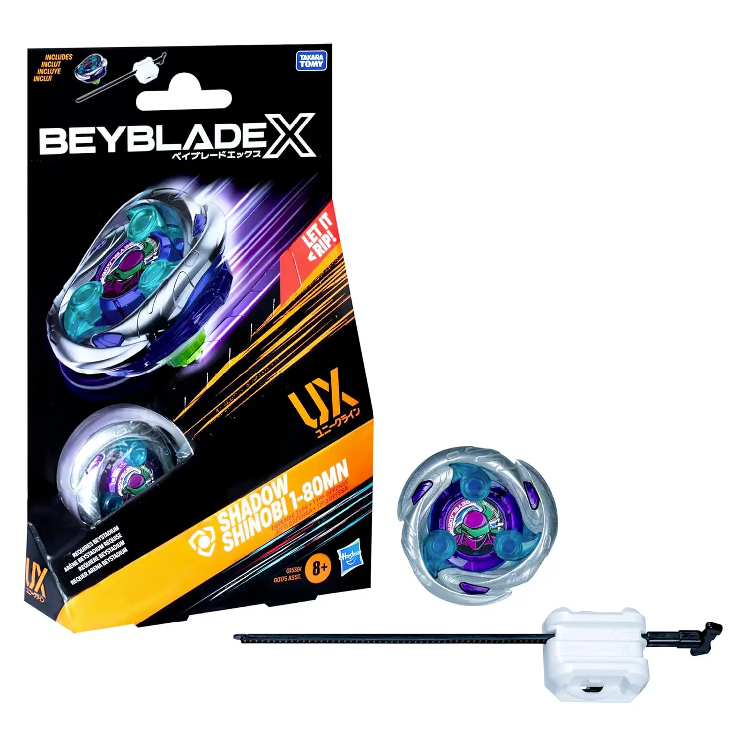 Beyblade X Starter Pack Shadow Shinobi 1-80MN Ux - action figures ed accessori