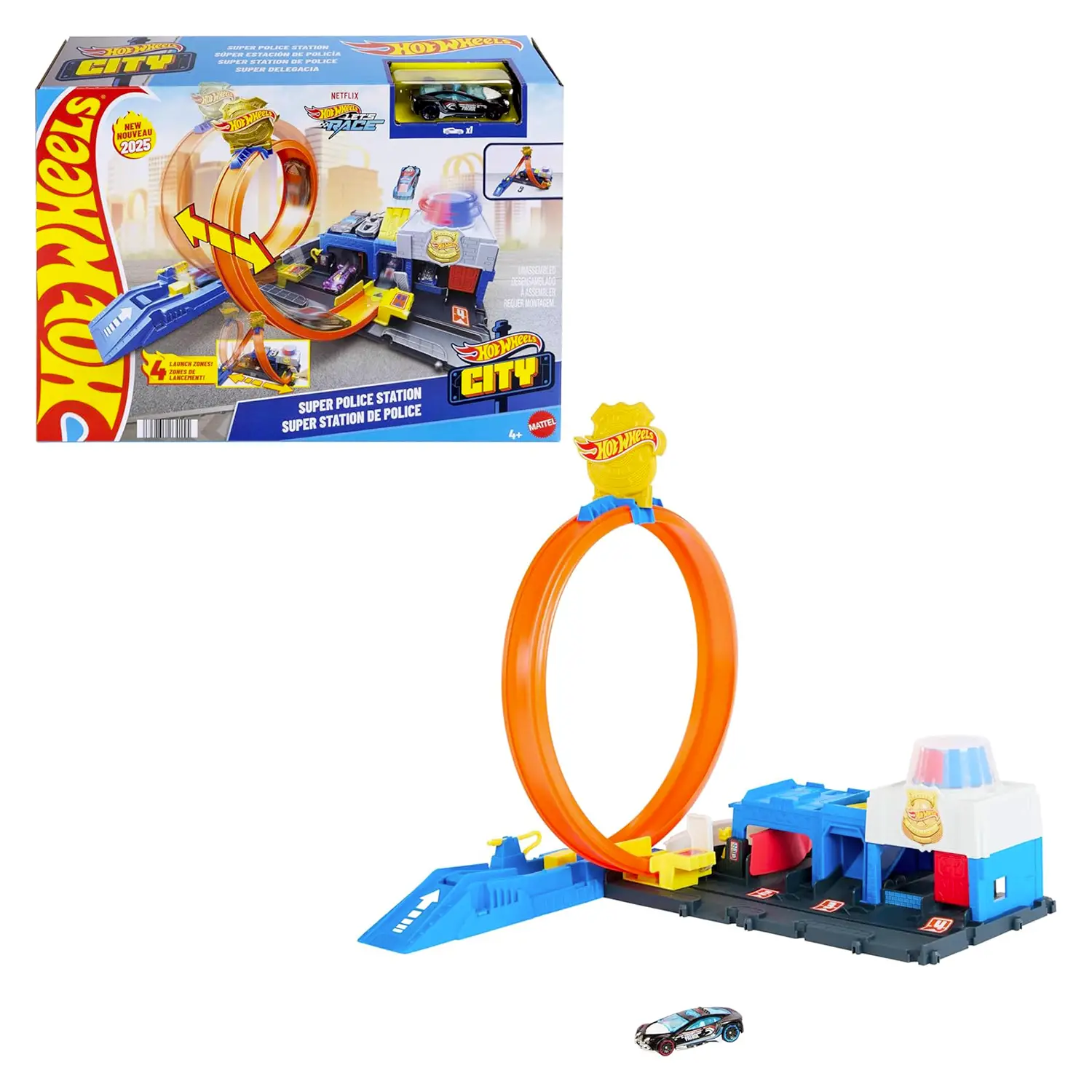 Hot Wheels City Super Stazione di Polizia - Veicoli, garage e piste