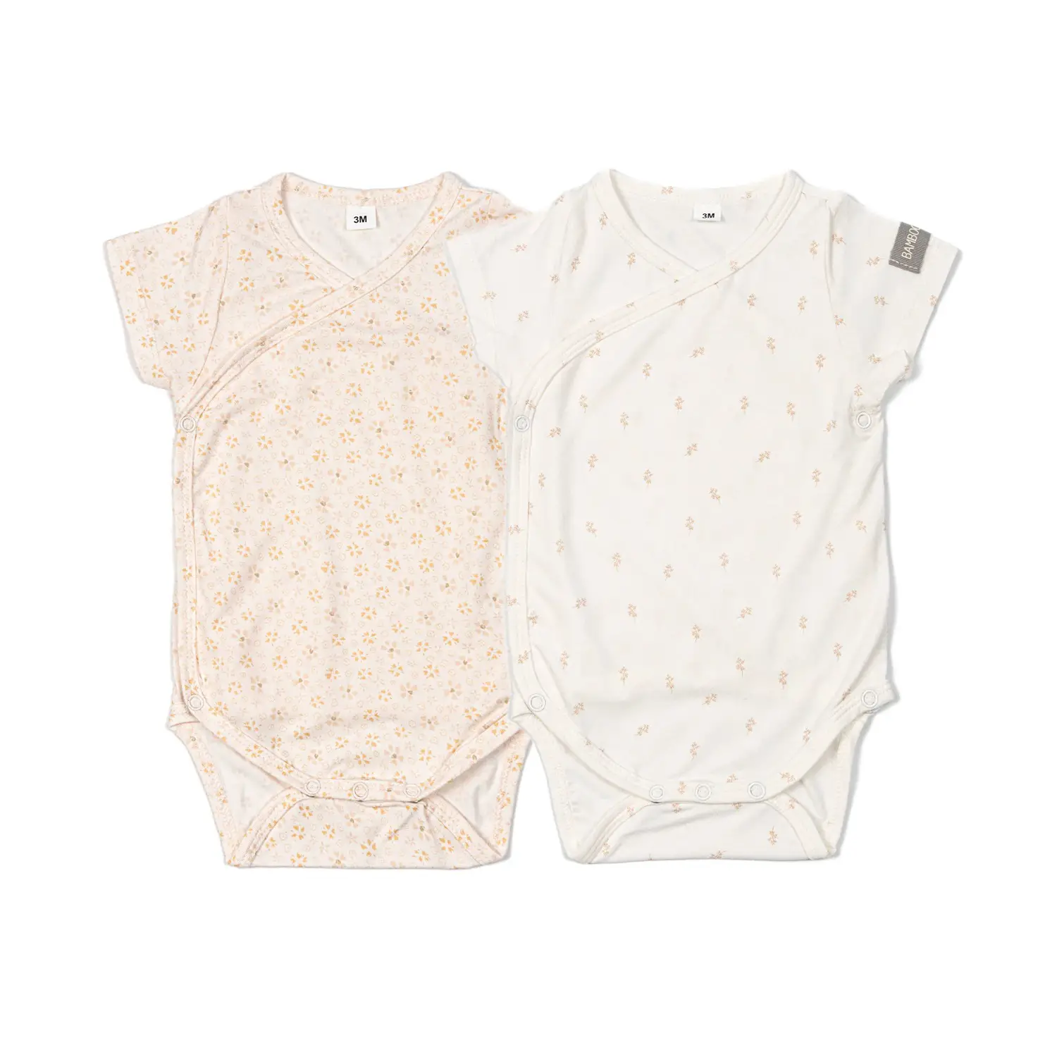 Body Maniche Corte Print Flower Mix - Taglia 12-18 Mesi- 2 Pezzi Rosa e Bianco - intimo neonato