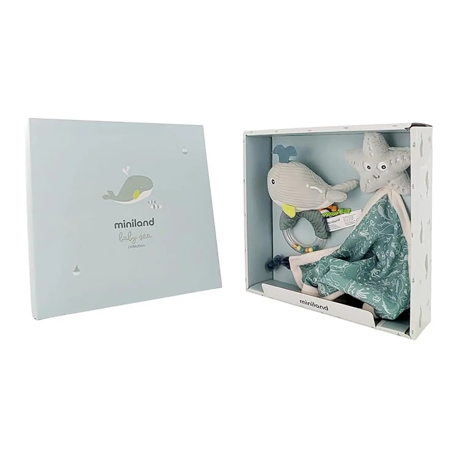Set Regalo per Neonati: Sonaglio + Copertina Confezione Oceano - accessori