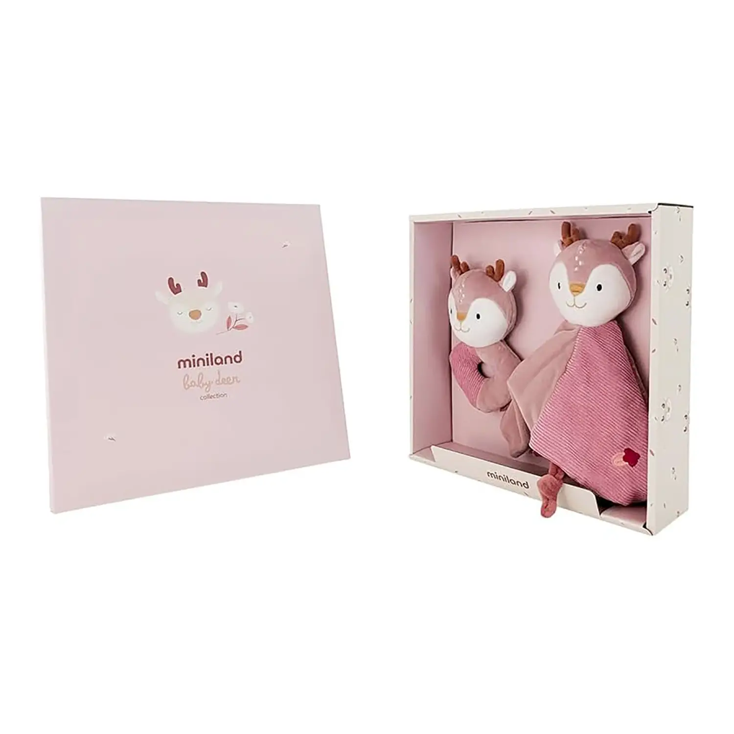 Set Regalo per Neonati: Sonaglio + Copertina Confezione Cervo Rosa - accessori