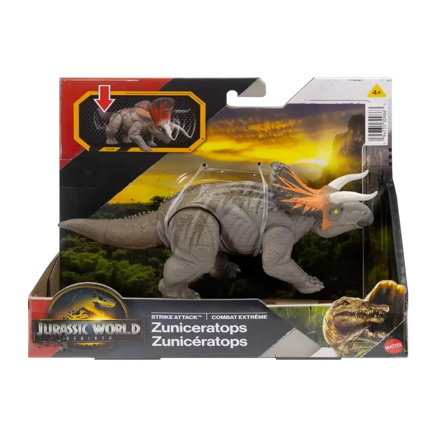Jurassic World Rebirth Attaco Fatale Zuniceratops - action figures ed accessori
