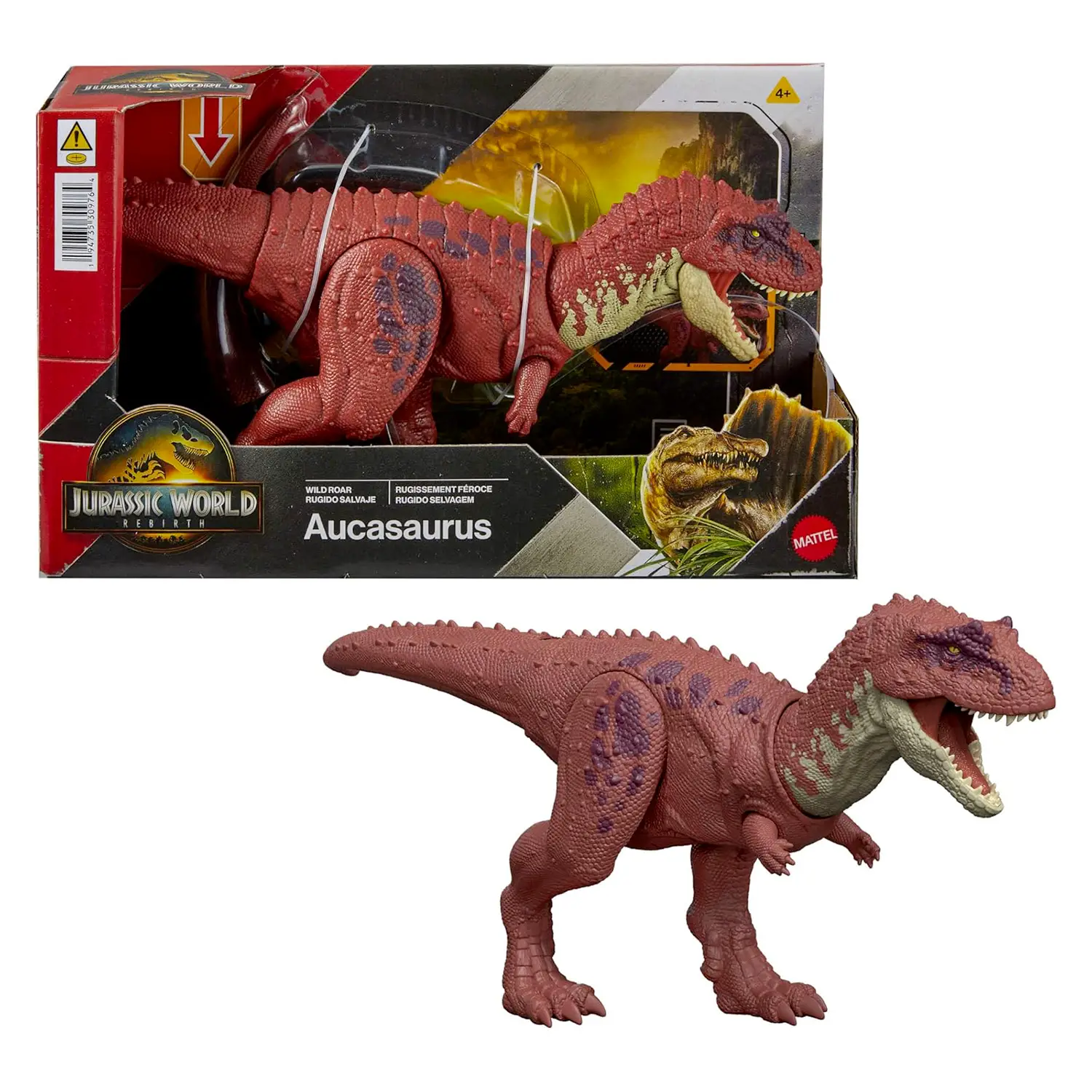 Jurassic World Rebirth Aucasaurus Ruggito Selvaggio - action figures ed accessori