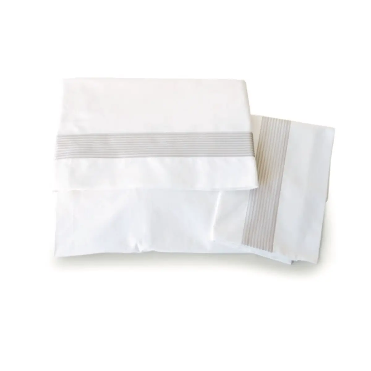 Set Lenzuola Win di Pali 4 Pezzi Bianco Tortora righe - lenzuolini