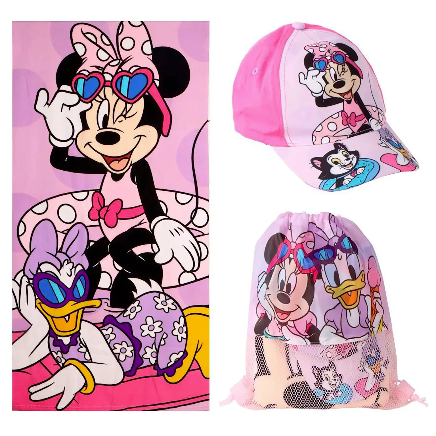 Minnie Set Estivo 3 Pezzi: Telo, Cappellino E Sacca - regalo e gadget valigeria