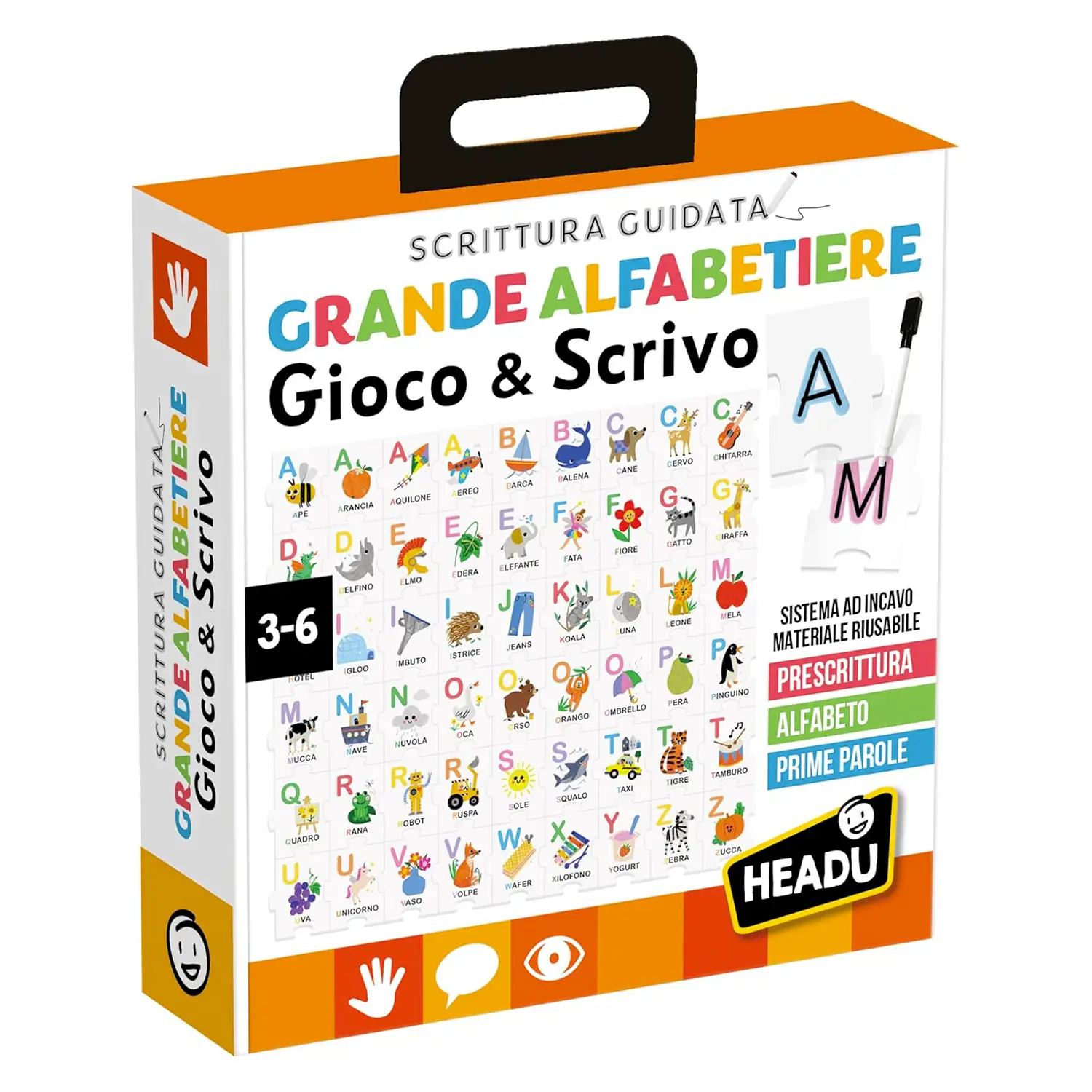 Scrittura Guidata Grande Alfabetiere Prescrittura Headu - Associazioni e tombole