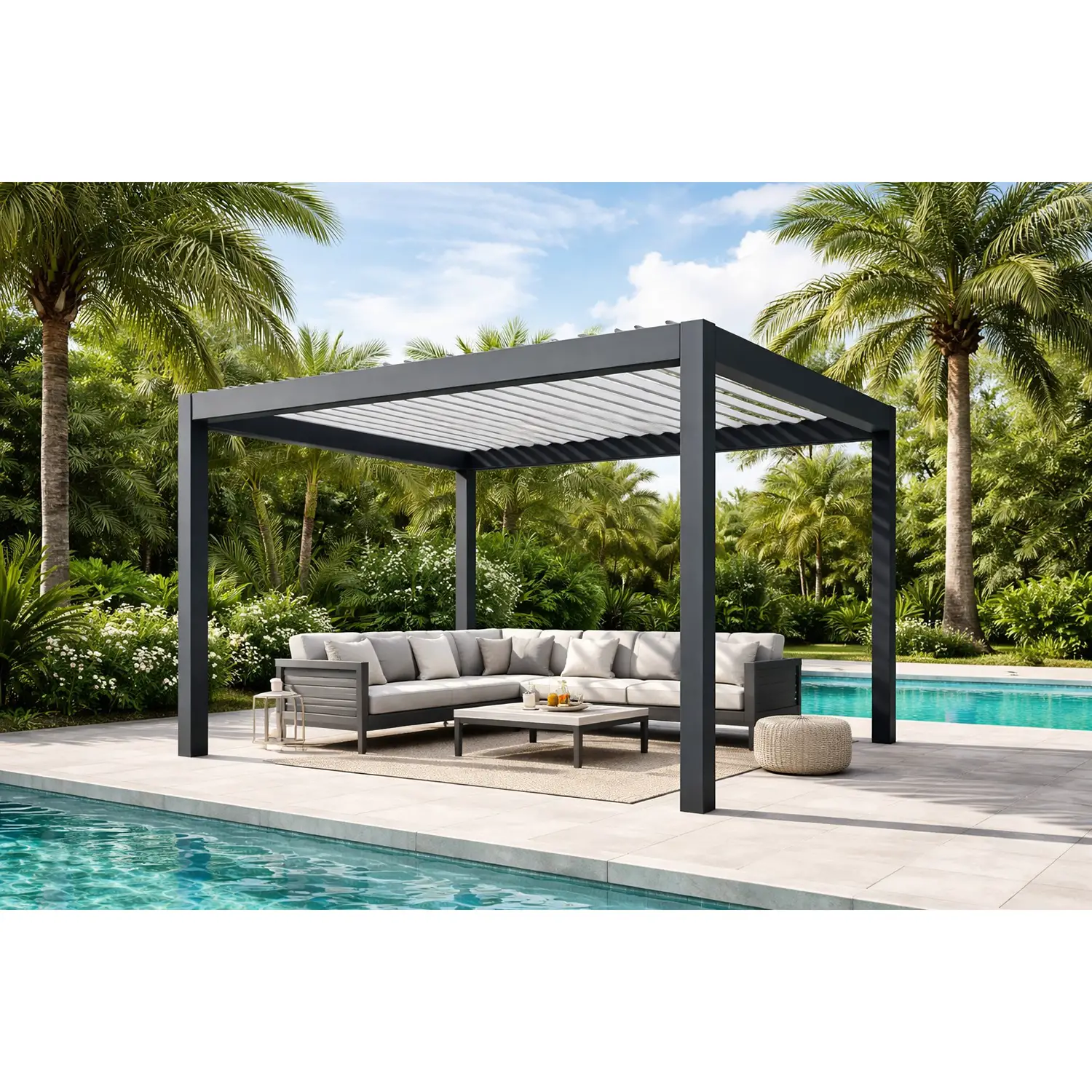 Pergola Palmas 3x3,6 Antracite H240 - gazebi in ferro