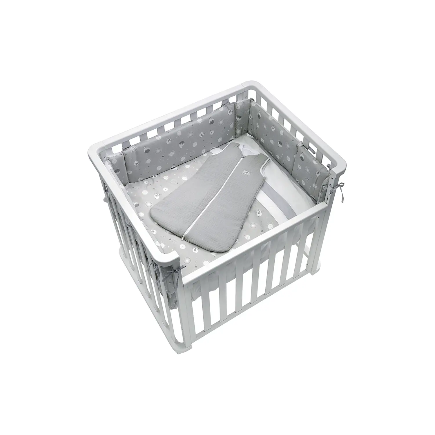 Letto Infinito Evolutivo 6in1 Bianco con Tessile Grigio - collezioni