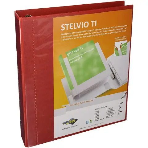 Raccoglitore ad Anelli Stelvio 50 a 4 D Rosso