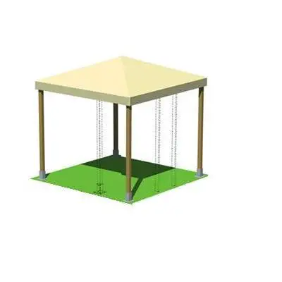 Gazebo In Legno Piramide Mt.3x3 - Telo Pvc
