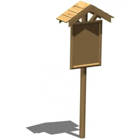 SINGLE-SIDED WOODEN BULLETIN BOARD WITH CANOPY