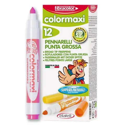 Colormaxi Fibracolor Markers 12 Pieces Pink