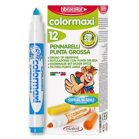 Colormaxi Fibracolor Markers 12 Pieces Light Blue