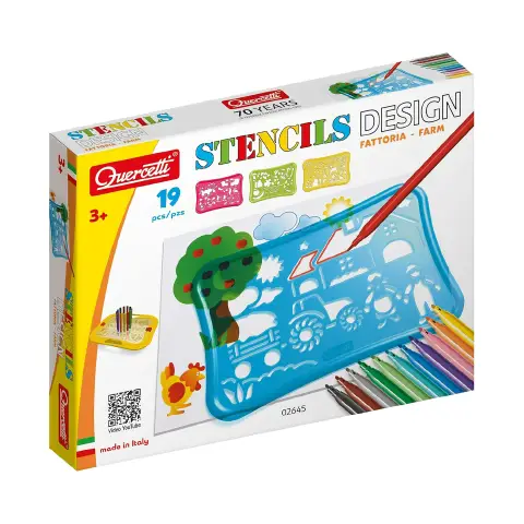 Stencil Mascherine Fattoria – Kit Creativo per Bambini dai 3 Anni