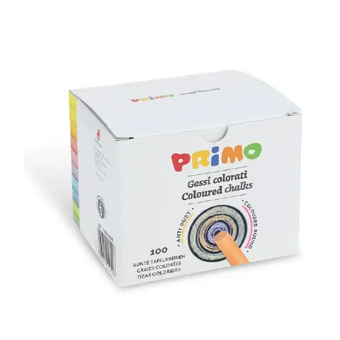 Primo Dustproof Colored Chalk 100 Pieces