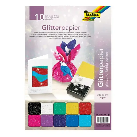 Carta Glitterata 70 gr/mq  cm 23x33 • 10 fogli