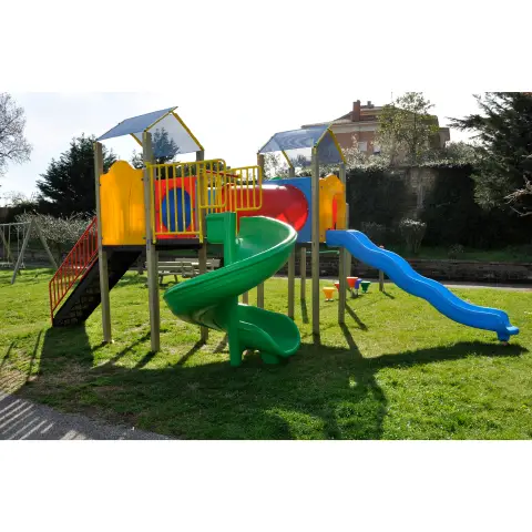 Playground For Playgrounds Castle With Helical Slide And Wave